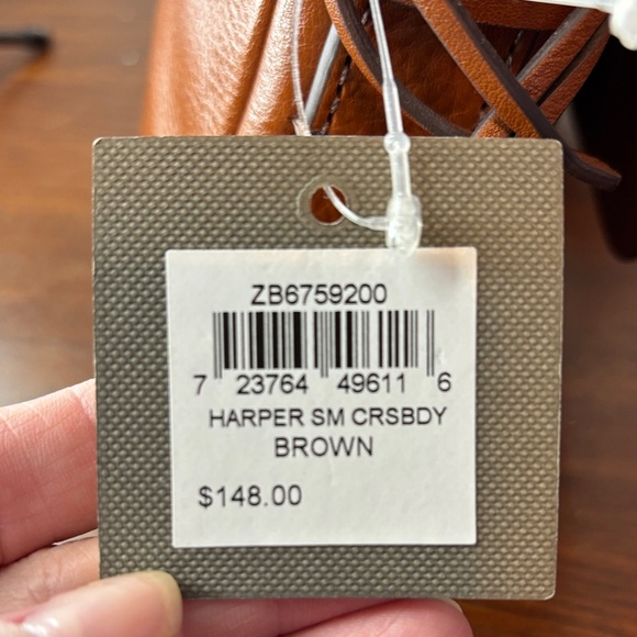 Fossil Carmel Brown Leather Crossbody Bag - Picture 8 of 12